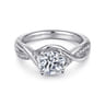 Bailey - 14K White Gold Round Twisted Diamond Channel Set Engagement Ring - 0.09 ct