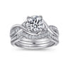Bailey - 14K White Gold Round Twisted Diamond Channel Set Engagement Ring - 0.09 ct