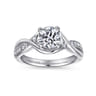 Bailey - 14K White Gold Round Twisted Diamond Channel Set Engagement Ring - 0.09 ct