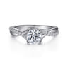 Leigh - 14K White Gold Round Diamond Engagement Ring - 0.14 ct