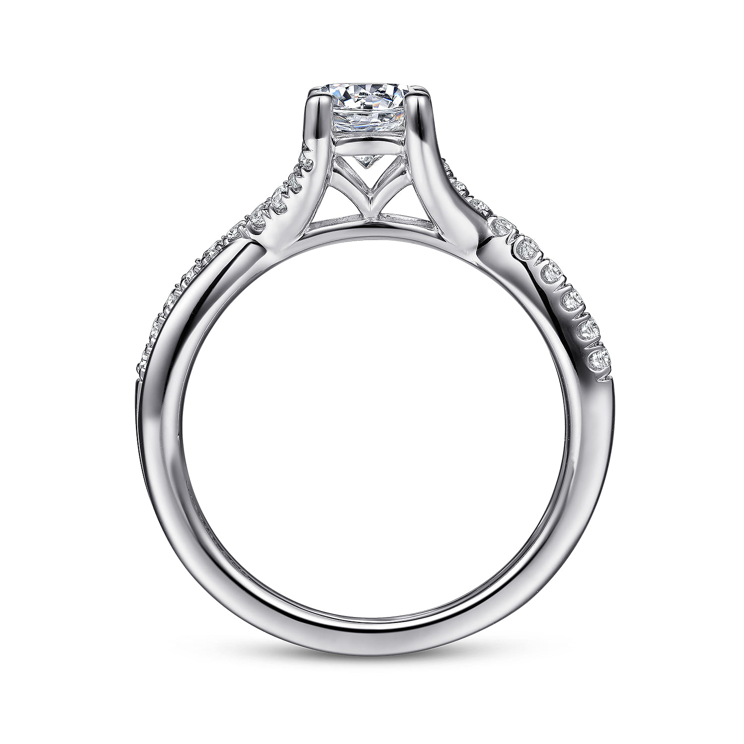 Leigh - 14K White Gold Round Diamond Engagement Ring - 0.14 ct - Shot 2