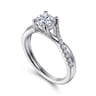 Leigh - 14K White Gold Round Diamond Engagement Ring - 0.14 ct
