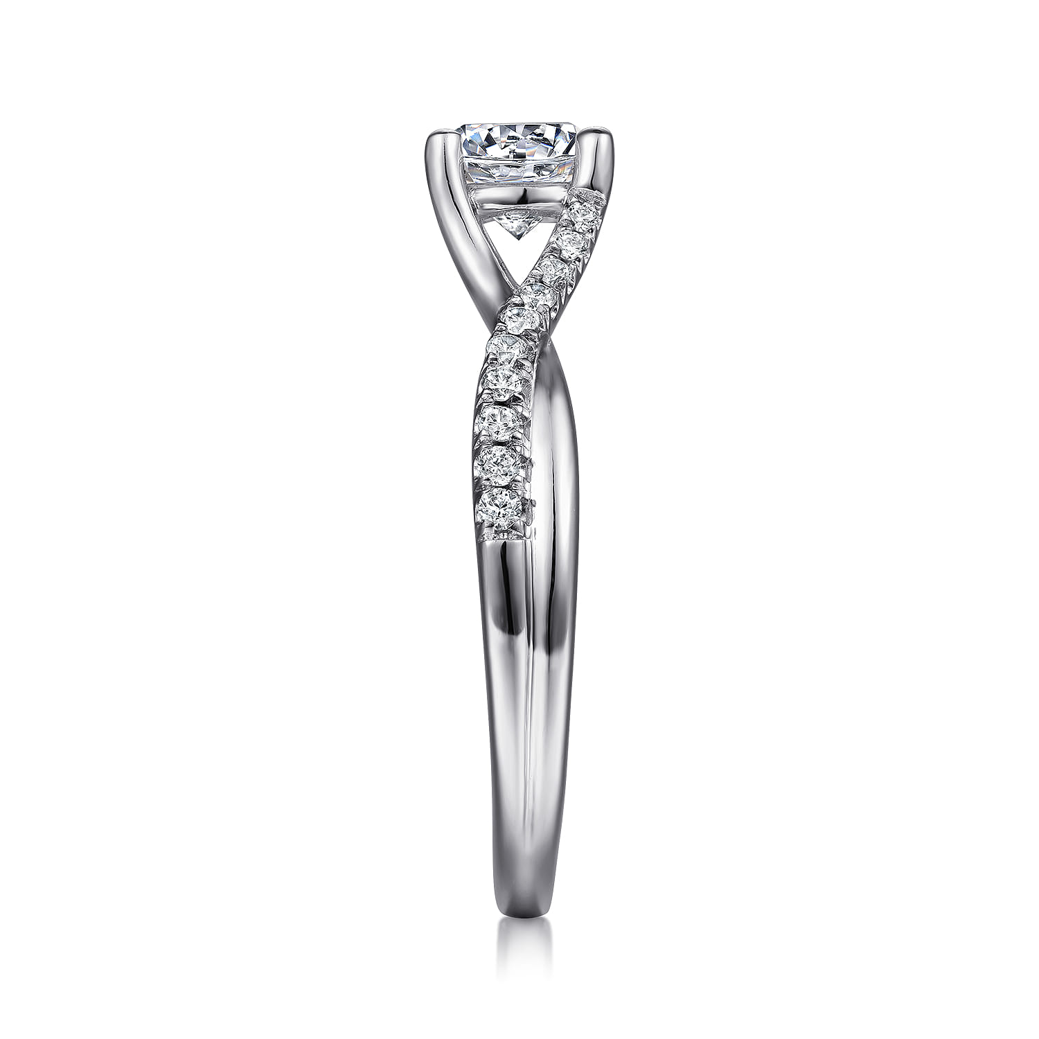 Leigh - 14K White Gold Round Diamond Engagement Ring - 0.14 ct - Shot 5