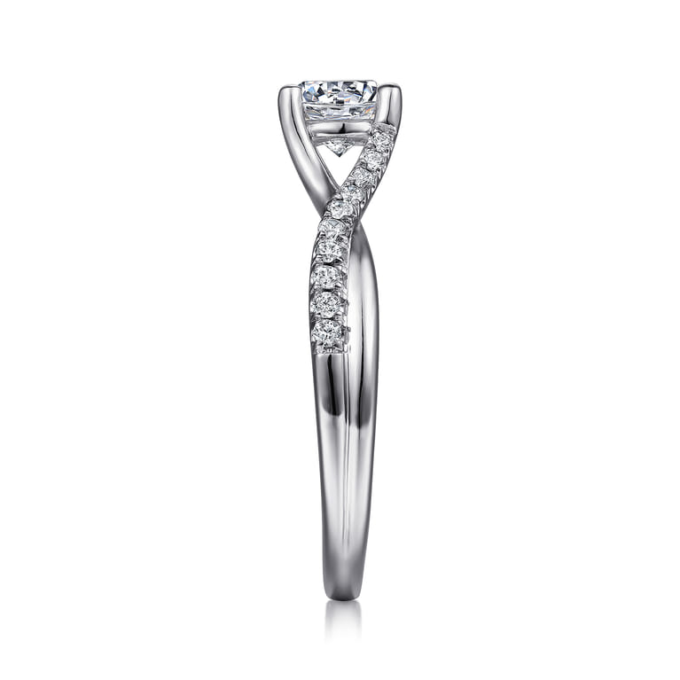 Leigh - 14K White Gold Round Diamond Engagement Ring - 0.14 ct - Shot 5