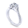 Leigh - 14K White Gold Twisted Round Diamond Engagement Ring - 0.28 ct