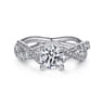 Sandrine - 14K White Gold Round Diamond Twisted Engagement Ring - 0.36 ct