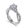 Sandrine - 14K White Gold Round Diamond Twisted Engagement Ring - 0.36 ct