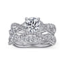 Sandrine - 14K White Gold Round Diamond Twisted Engagement Ring - 0.36 ct
