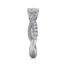 Sandrine - 14K White Gold Round Diamond Twisted Engagement Ring - 0.36 ct
