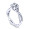 Sandrine - 14K White Gold Twisted Round Diamond Engagement Ring - 0.4 ct