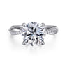 Campana - 14K White Gold Round Diamond Engagement Ring - 0.14 ct