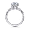 Campana - 14K White Gold Round Diamond Engagement Ring - 0.14 ct