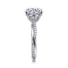 Campana - 14K White Gold Round Diamond Engagement Ring - 0.14 ct