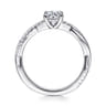 Campana - 14K White Gold Round Diamond Engagement Ring - 0.14 ct