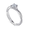 Campana - 14K White Gold Round Diamond Engagement Ring - 0.14 ct