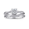 Campana - 14K White Gold Round Diamond Engagement Ring - 0.14 ct