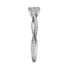Campana - 14K White Gold Round Diamond Engagement Ring - 0.14 ct