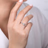Campana - 14K White Gold Round Diamond Engagement Ring - 0.14 ct