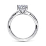 Campana - 14K White Gold Round Diamond Engagement Ring - 0.14 ct