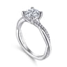 Campana - 14K White Gold Round Diamond Engagement Ring - 0.14 ct