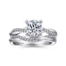 Campana - 14K White Gold Round Diamond Engagement Ring - 0.14 ct