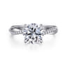 Campana - 14K White Gold Round Diamond Engagement Ring - 0.14 ct