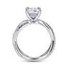 Rhapsody - 14K White Gold Round Twisted Diamond Engagement Ring - 0.4 ct