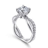 Rhapsody - 14K White Gold Round Twisted Diamond Engagement Ring - 0.4 ct