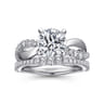 Rhapsody - 14K White Gold Round Twisted Diamond Engagement Ring - 0.4 ct