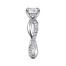 Rhapsody - 14K White Gold Round Twisted Diamond Engagement Ring - 0.4 ct