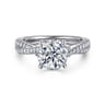 Quinlan - 14K White Gold Twisted Round Diamond Engagement Ring - 0.4 ct
