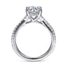Quinlan - 14K White Gold Twisted Round Diamond Engagement Ring - 0.4 ct