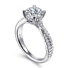 Quinlan - 14K White Gold Twisted Round Diamond Engagement Ring - 0.4 ct