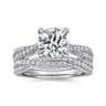 Quinlan - 14K White Gold Twisted Round Diamond Engagement Ring - 0.4 ct