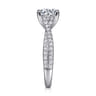 Quinlan - 14K White Gold Twisted Round Diamond Engagement Ring - 0.4 ct