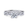 Josefina - 14K White Gold Twisted Round Diamond Engagement Ring - 0.24 ct