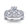 Josefina - 14K White Gold Twisted Round Diamond Engagement Ring - 0.24 ct