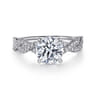 Josefina - 14K White Gold Twisted Round Diamond Engagement Ring - 0.24 ct