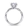 Josefina - 14K White Gold Twisted Round Diamond Engagement Ring - 0.24 ct
