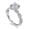 Josefina - 14K White Gold Twisted Round Diamond Engagement Ring - 0.24 ct