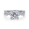 Josefina - 14K White Gold Twisted Round Diamond Engagement Ring - 0.24 ct