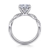 Josefina - 14K White Gold Twisted Round Diamond Engagement Ring - 0.24 ct