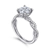 Josefina - 14K White Gold Twisted Round Diamond Engagement Ring - 0.24 ct