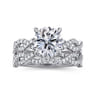 Josefina - 14K White Gold Twisted Round Diamond Engagement Ring - 0.24 ct