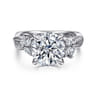 Deisha - 14K White Gold Twisted Round Diamond Engagement Ring - 0.45 ct