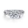 Deisha - 14K White Gold Twisted Round Diamond Engagement Ring - 0.45 ct