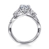 Deisha - 14K White Gold Twisted Round Diamond Engagement Ring - 0.45 ct