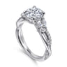 Deisha - 14K White Gold Twisted Round Diamond Engagement Ring - 0.45 ct