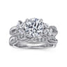 Deisha - 14K White Gold Twisted Round Diamond Engagement Ring - 0.45 ct