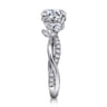 Deisha - 14K White Gold Twisted Round Diamond Engagement Ring - 0.45 ct
